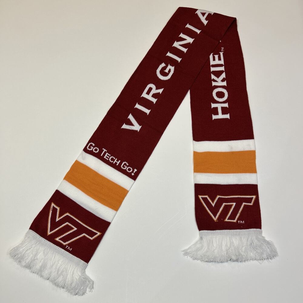 Virginia Tech Hokies Knit Scarf NWT Sports VT Winter Football Red Striped
